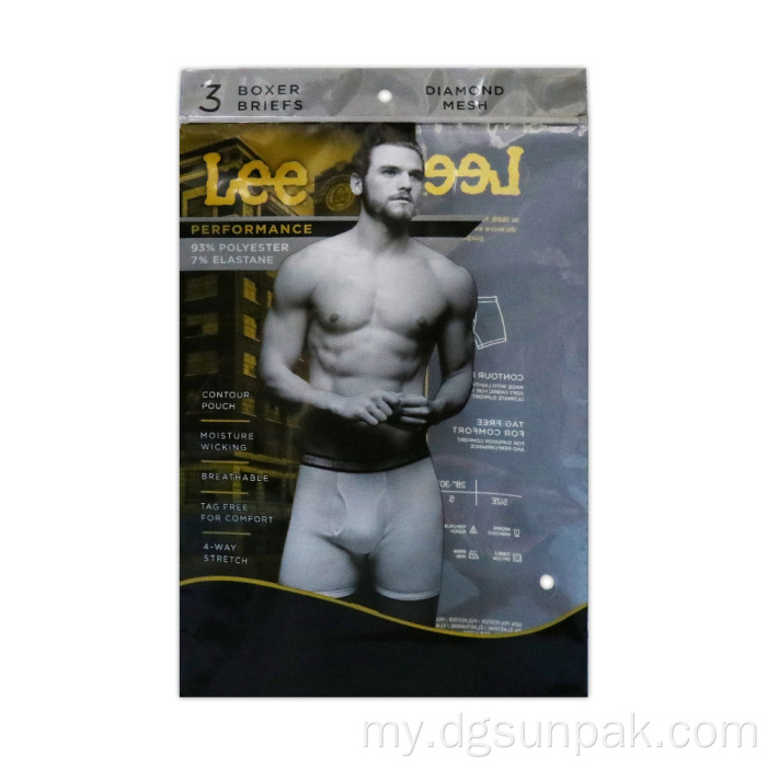 ခြေအိတ် pantie underwear အထည်ချုပ်အဝတ်အစားကြော် zipper ထုပ်ပိုးအိတ်များ